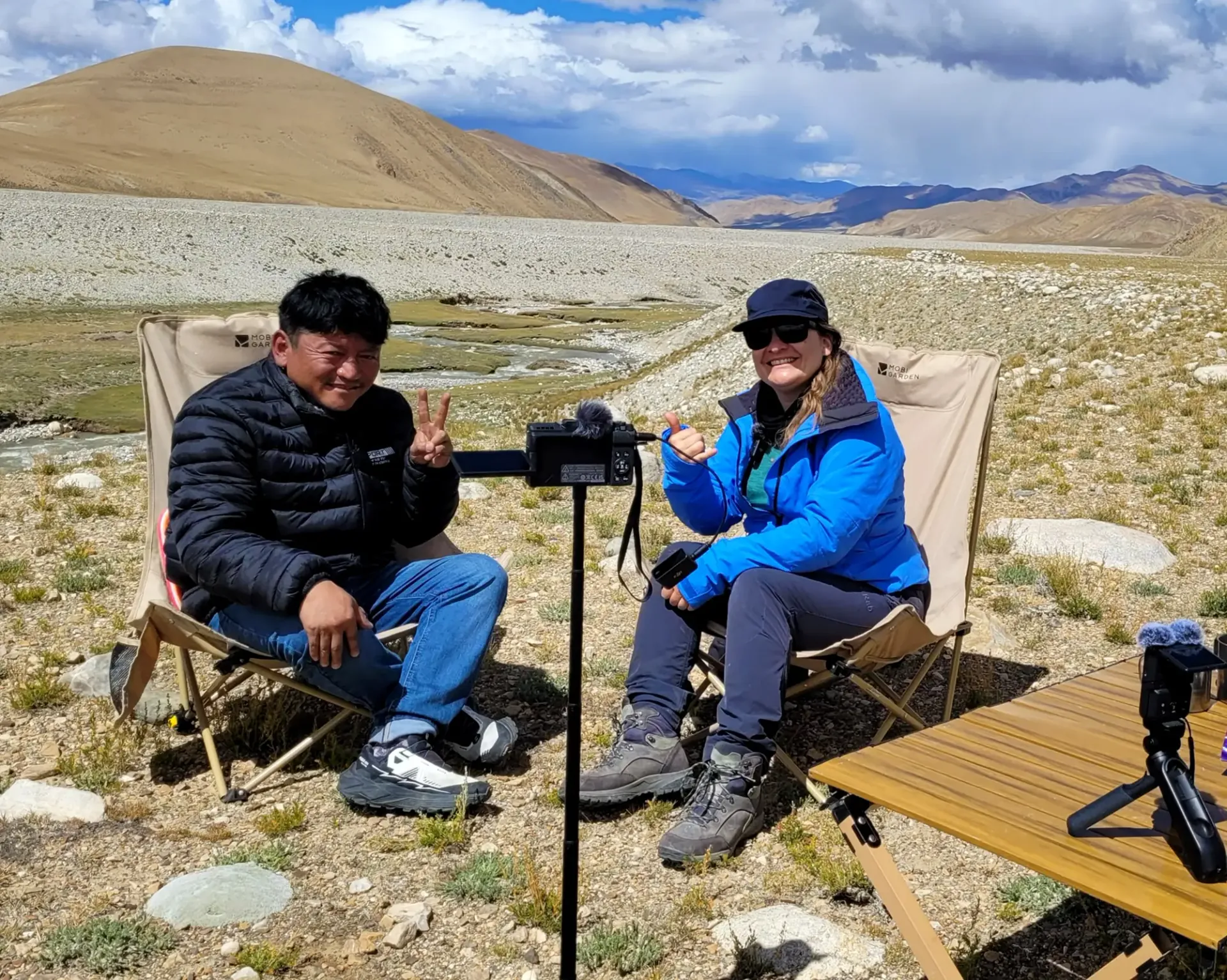 Dr. Michaela Musilova on her Astro Seven Summits mission doing an interview.